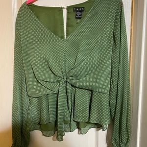 Cute green polka dot blouse